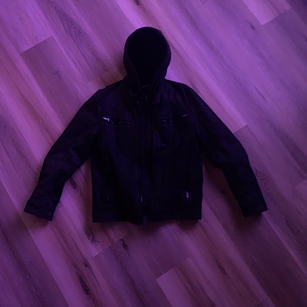 Black Rivet Black Bomber Jacket